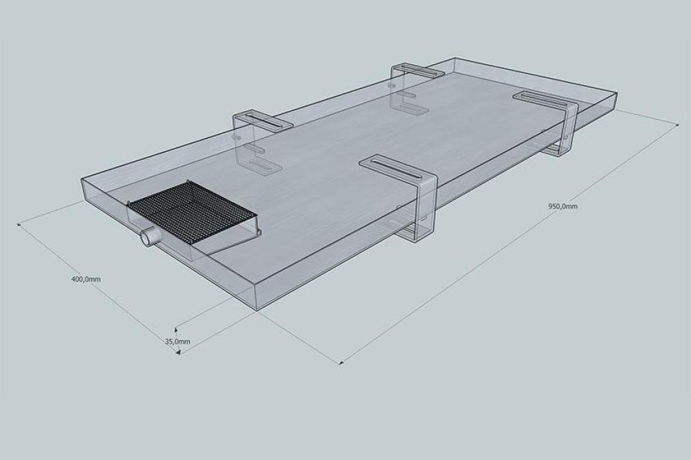 AUR-0002-000 | SYS. DE RETENTION ET SECURITE POUR HUILE BASIC - AURU-OP2 - 35X400X950MM (1.5L)