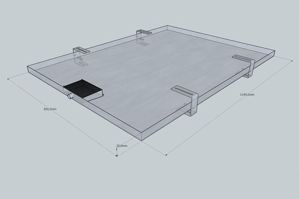 AUR-0004-000 | SYS. DE RETENTION ET SECURITE POUR HUILE BASIC - AURU-OP4 - 35X850X1140MM (3,8 L)
