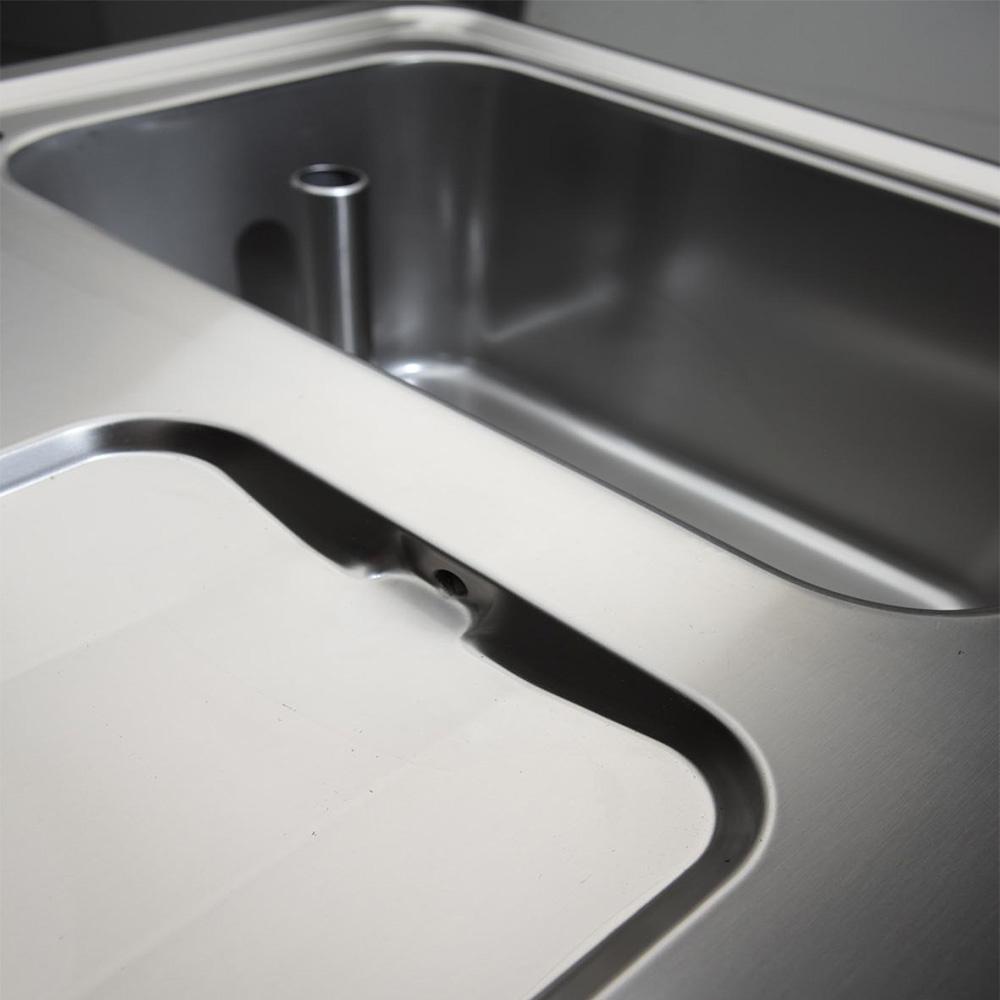 KBR/21G | Comptoir bar 2 compartiments, égoutoir+grille, 1 cuve à gauche.