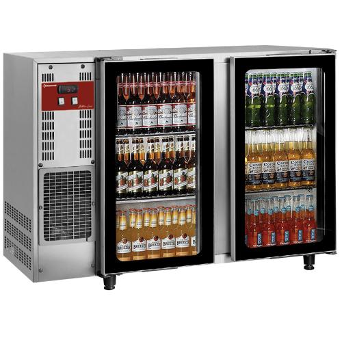 TAVX/2G-R2 | Refroidisseur de bouteilles, acier inox, 2 portes vitrées, 375 Lt.