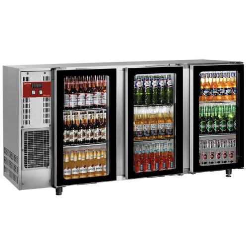 TAVX/3G-R2 | Refroidisseur de bouteilles, acier inox, 3 portes vitrées, 579 Lt.