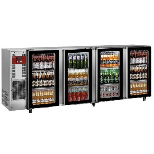 TAVX/4G-R2 | Refroidisseur de bouteilles, acier inox, 4 portes vitrées, 783 Lt.