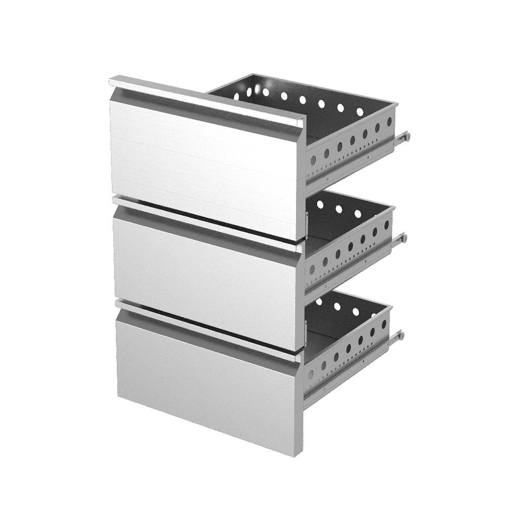 K-T1/3 | Kit bloc tiroirs (1/3+1/3+1/3) inox x KBR…