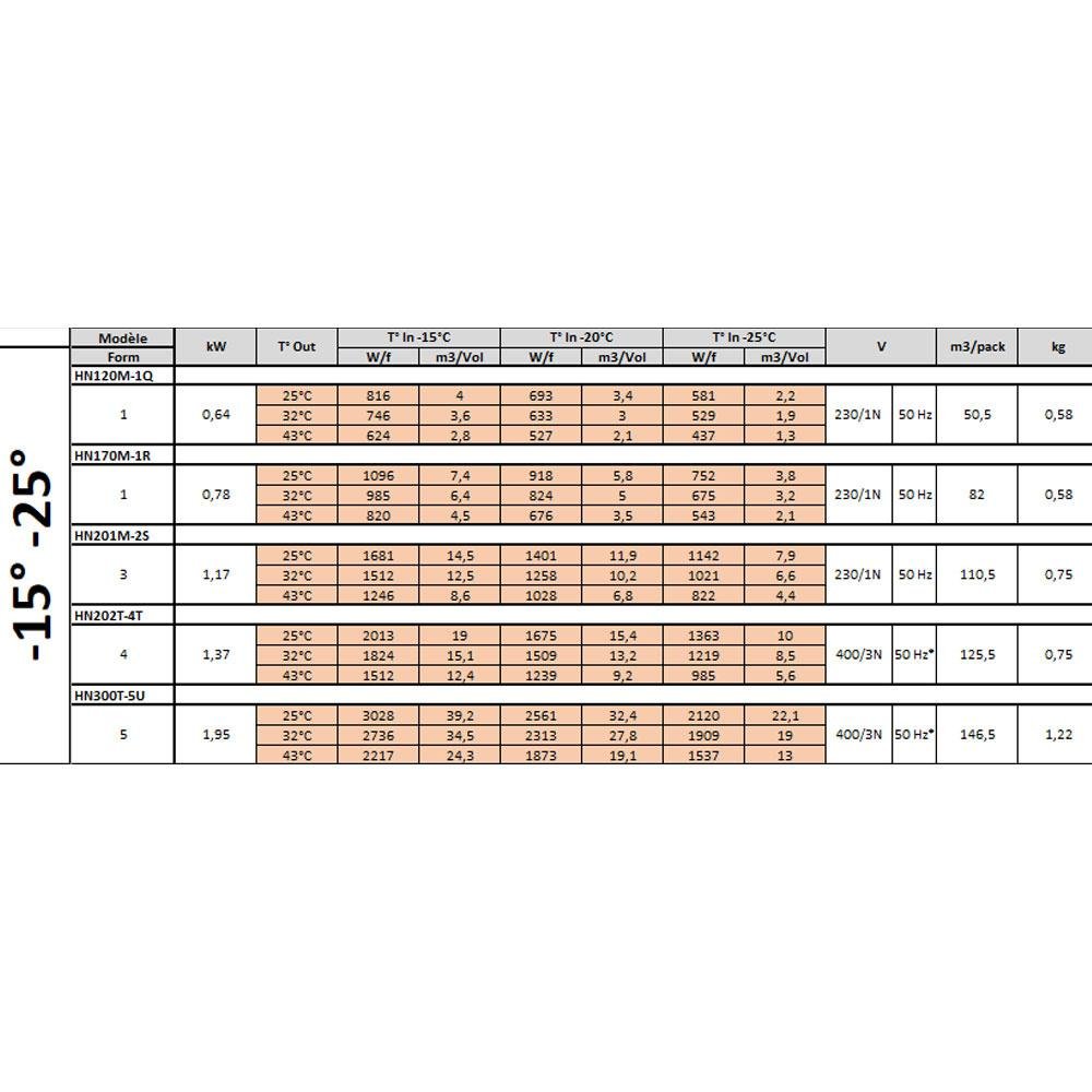 HN170M-1R | Groupe frigorifique "By-block" T° -15°-25°