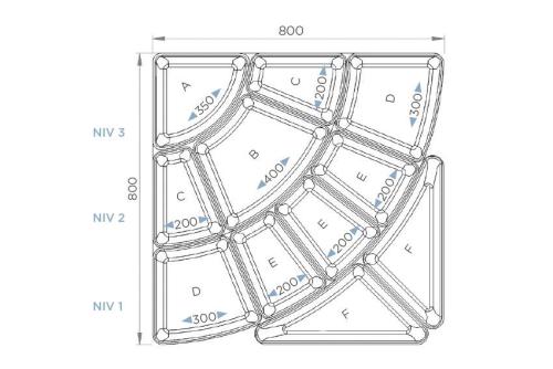 LPK-1511-021 | KIT PETALE - 11 PLATEAUX 50MM 800X800MM