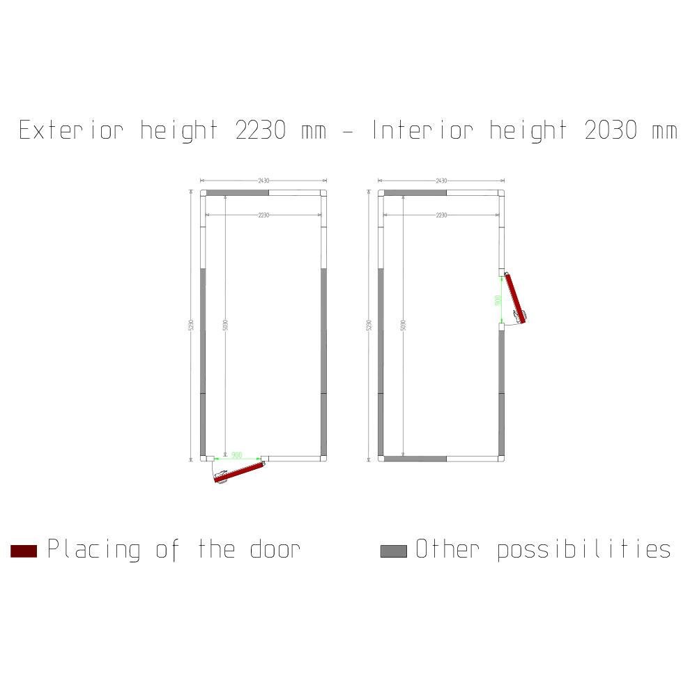 C2710/XBF | Chambre ISO 100, dim.int. 2230 x 5030 xh 2230 mm  (25,01 m³)