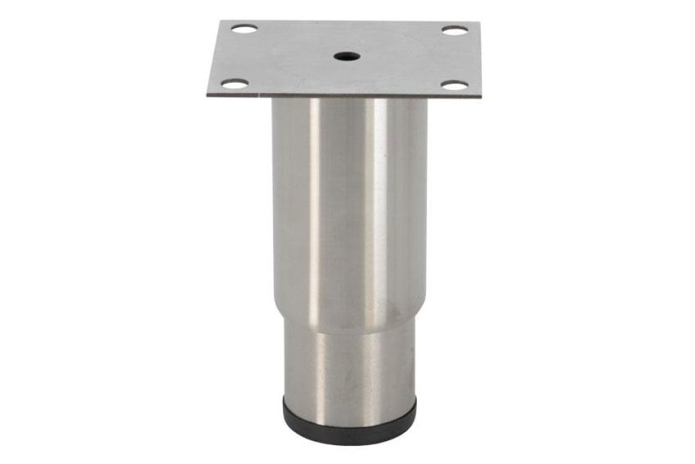 LSP-2311-020 | PIED REGLABLE INOX - 145MMH - 100X80MM PLAQUE INOX - SEMELLE SYNTH. NOIRE