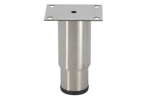 LSP-2311-020 | RVS STELVOET - 145MMH - 100X80MM RVS PLAAT - ZWARTE KUNSTSTOF ZOOL