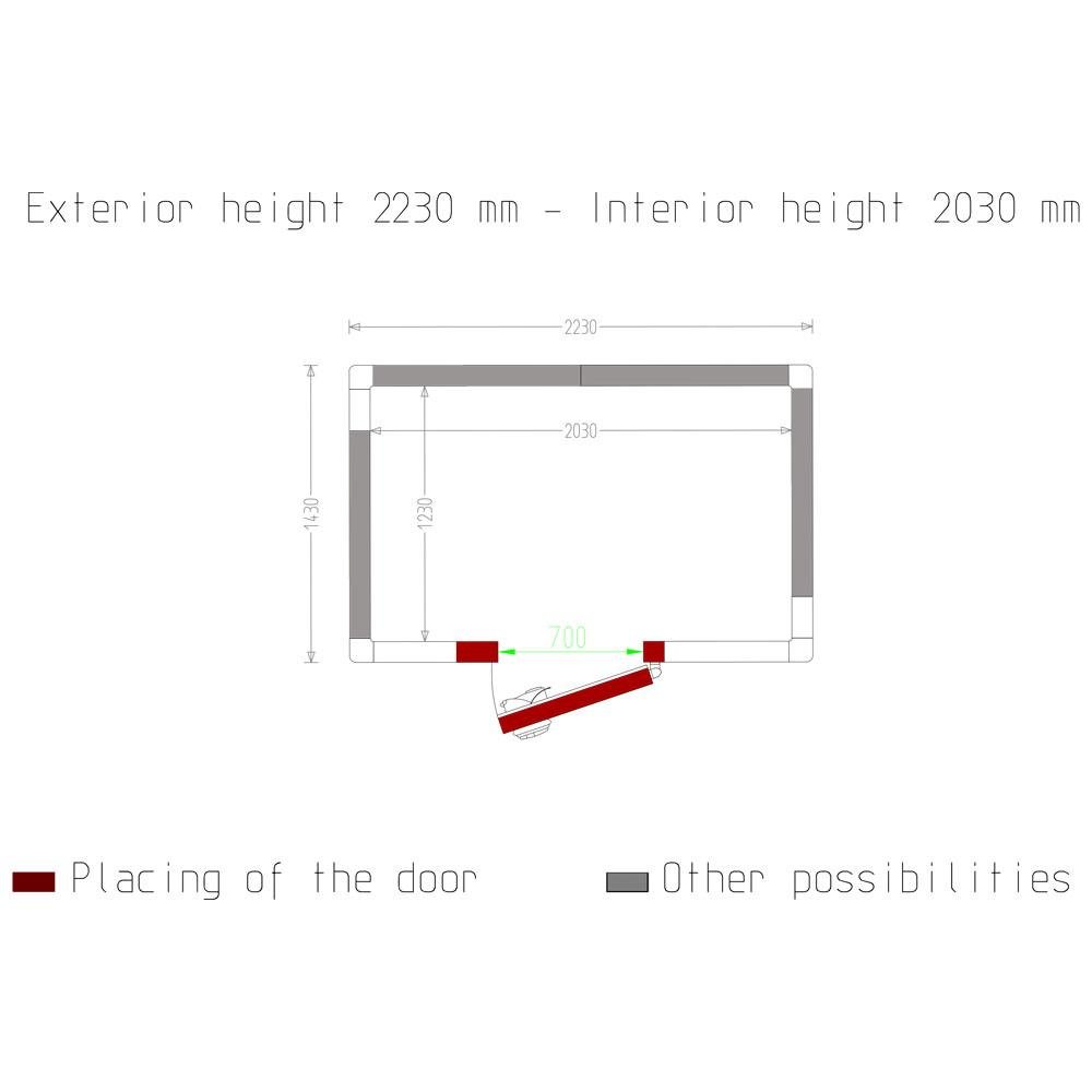 C55B/10BF | Chambre ISO 100, dim. int. 2030 x 1230 xh 2030 mm  (5,07 m³)