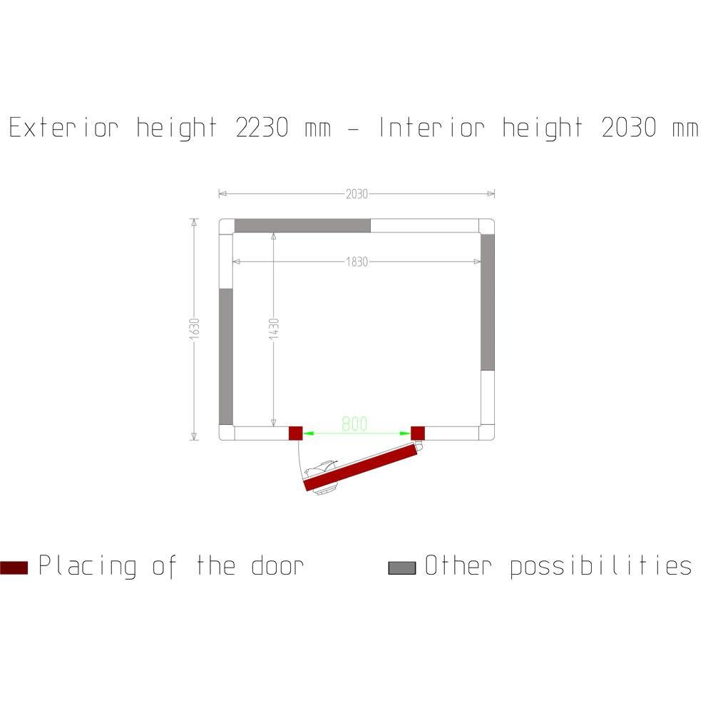 C59B/10BF | Chambre ISO 100, dim. int. 1830 x 1430 xh 2030 mm  (5,31  m³)