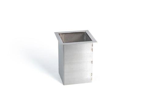 SWK-1050-000 | RVS AFVALKOKER VIERKANT - 110X110MM MET FLENS 15MM
