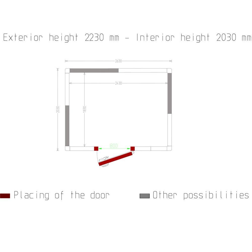 C89A/10BF | Chambre ISO 100, dim. int. 2430 x 1830 xh 2030 mm  (9,03 m³)