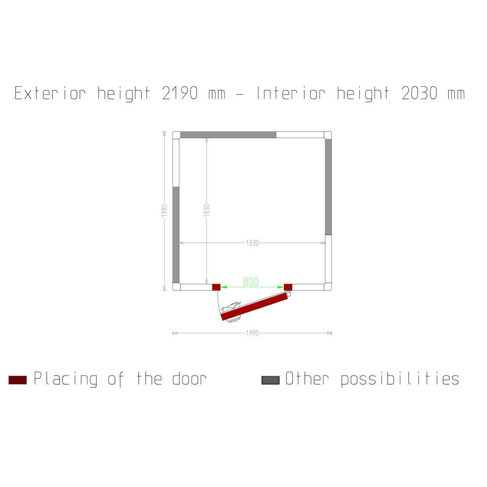 C65B/BF | Kamer ISO 80, afm. int. 1830 x 1830 xh 2030 mm  (6,8 m³)
