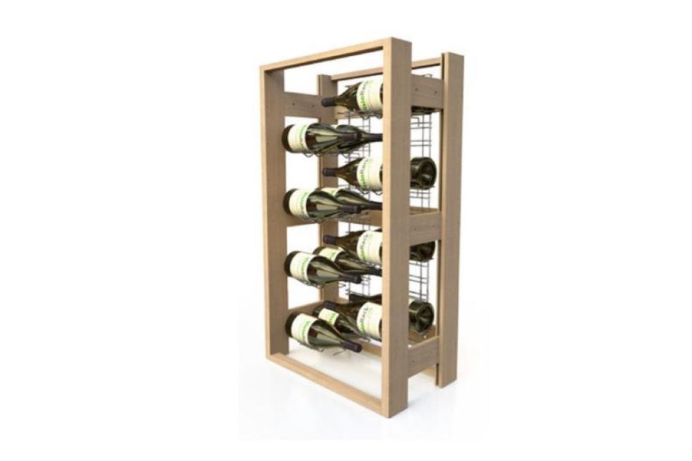 VSR-4220-845 | WIJNREK HOUT MET VERCHROOMDE NIVEAUS VISIOBOIS - 8 MH2 NIVEAUS - 16 MAGNUMS
