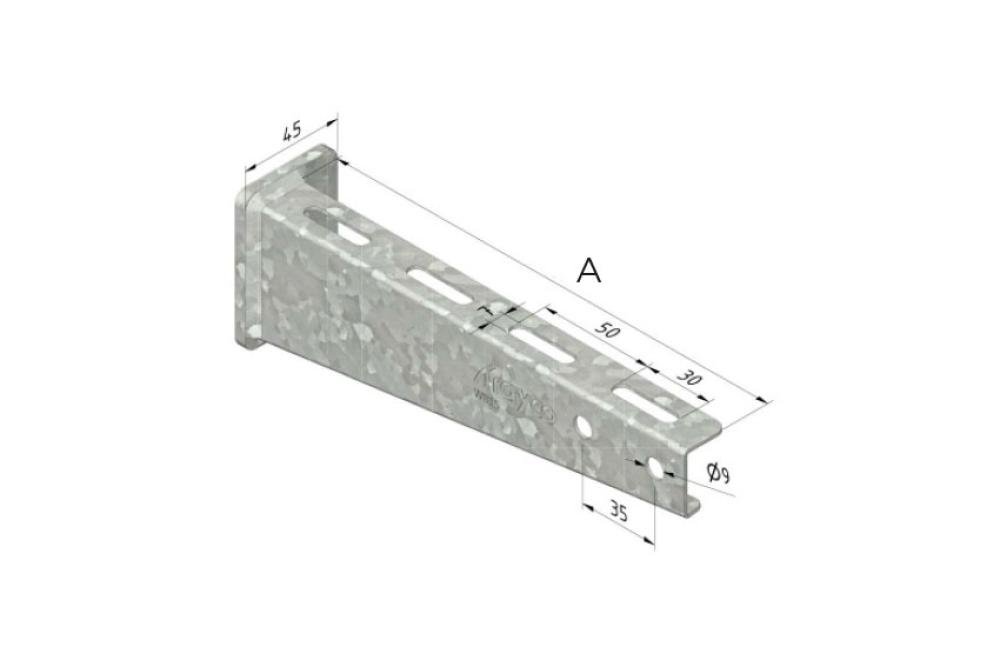 CSS-8110-000 | CONSOLE MURALE 100MM ZINGUE A CHAUD