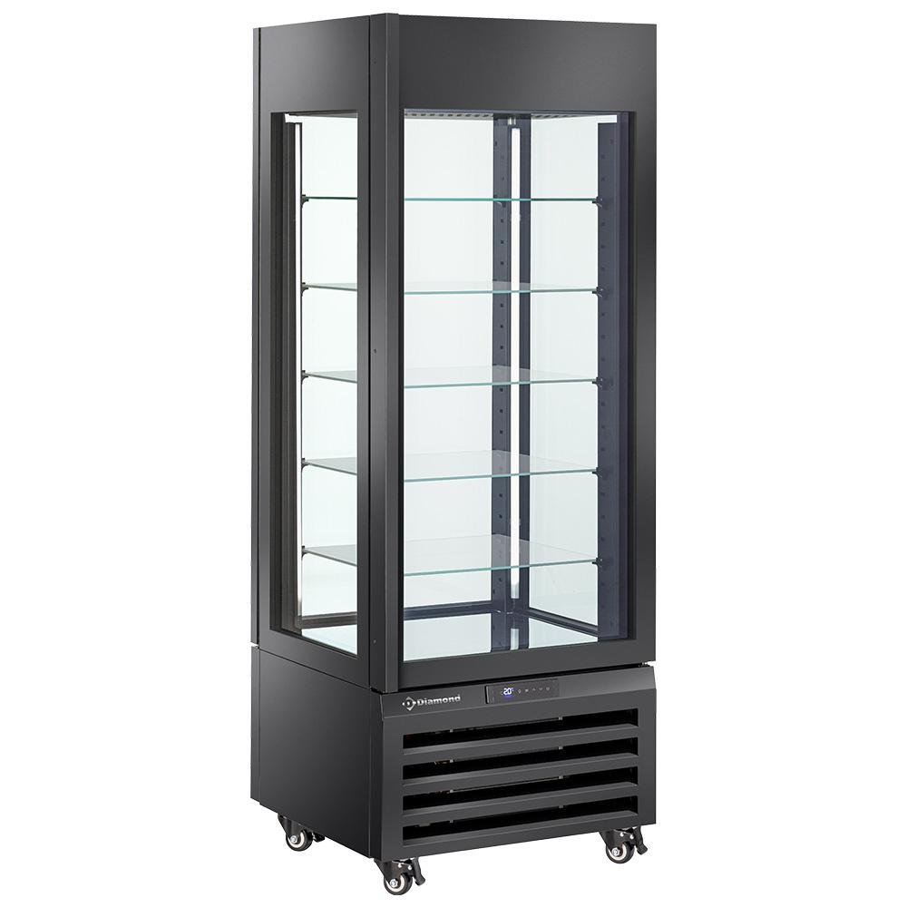 MAX/507-BB | Vitrine "FULL vitrée" 440 Lt., 5 niveaux en verre, ventilée - ICE CREAM & PASTRY - NOIR