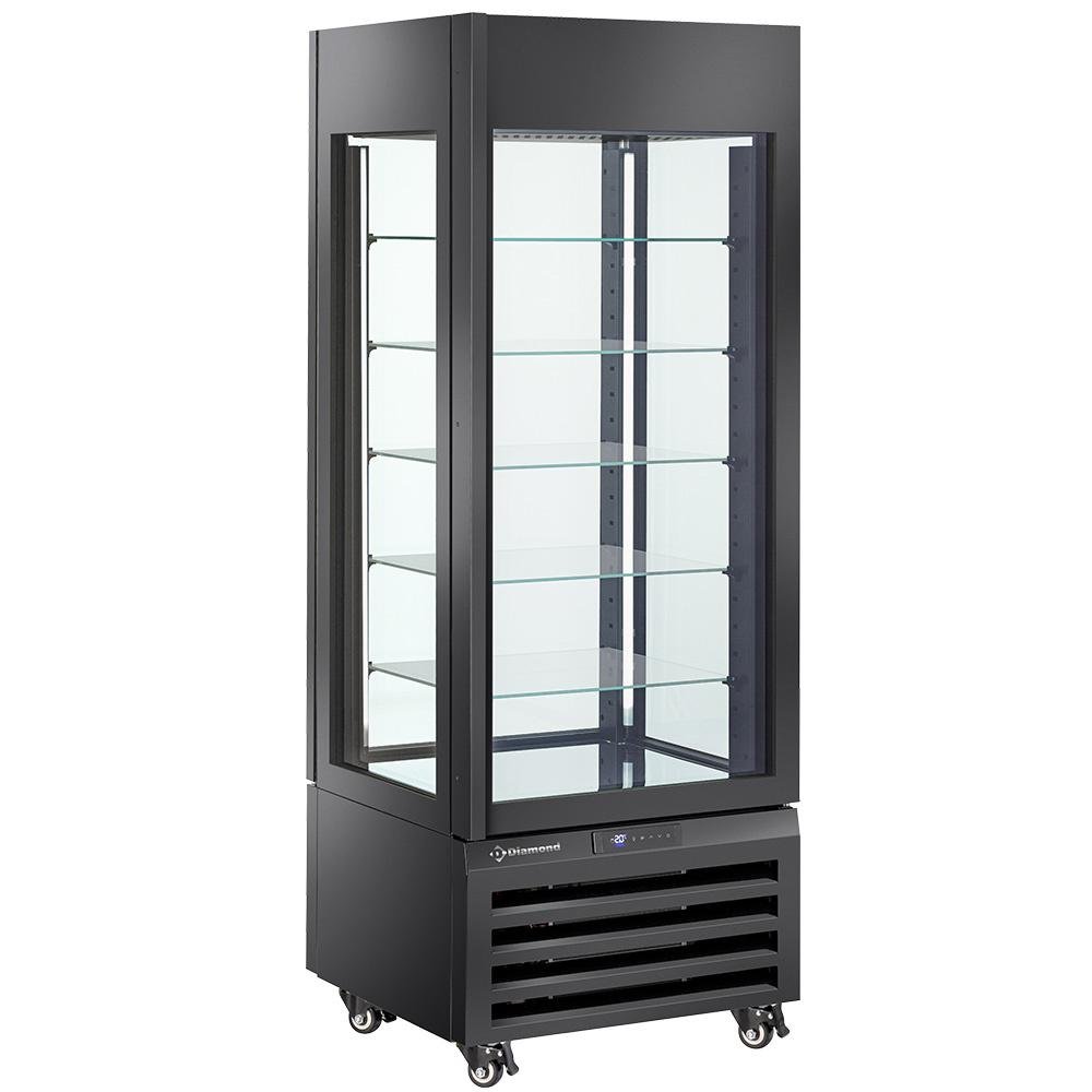MAX/507-PB | FULL Vitrine 440 Lt., 5 glazen niveaus, geventileerd - PASTRY - ZWART