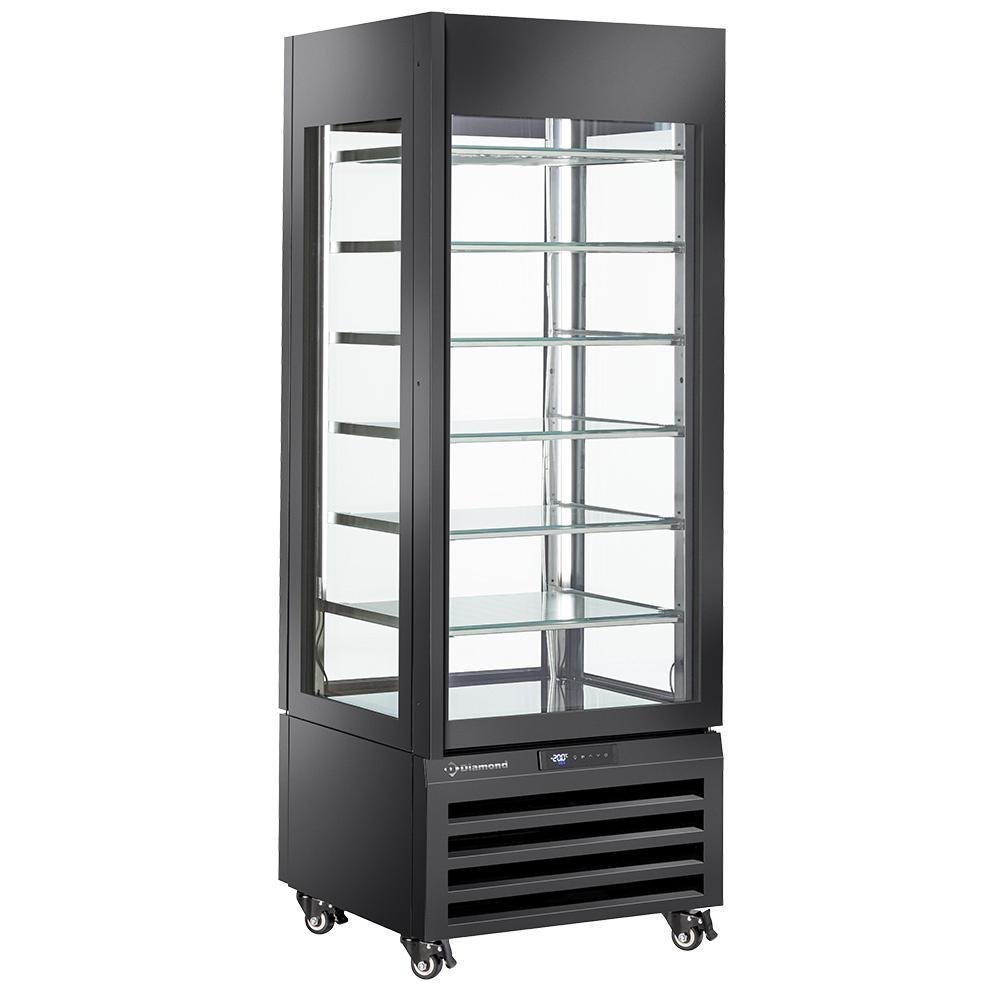 MAX/507-SB | FULL glazen vitrine" 440 Lt., 6 glazen niveaus, statisch - ICE CREAM - ZWART