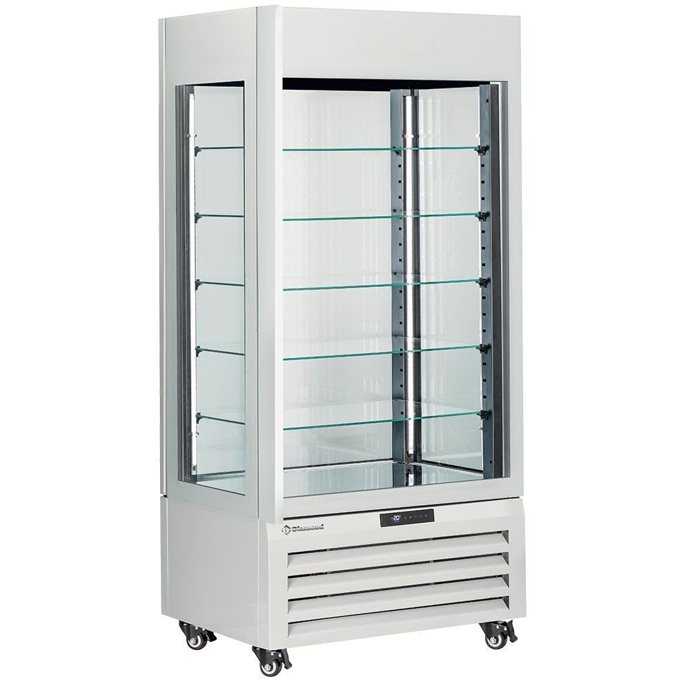 MAX/609-PW | FULL Vitrine 600 Lt., 5 glazen niveaus, geventileerd -  PASTRY - WIT