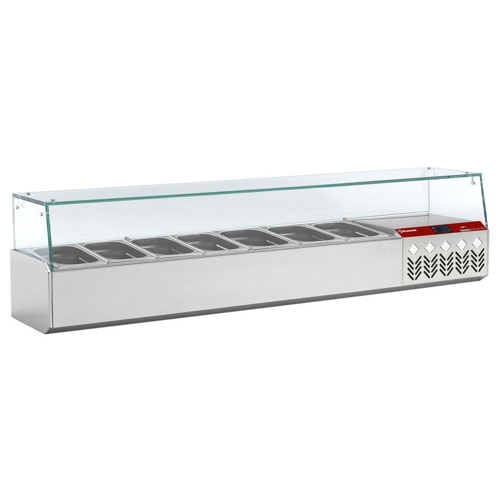 SX160G/PP9 | Gekoelde structuur GN 6x1/4, 1x1/9,  met rechte ruit