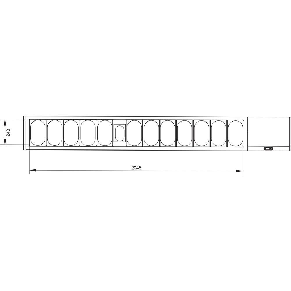 SX249G/PP9 | Gekoelde structuur GN 12x1/4, 1x1/9,, met rechte ruit