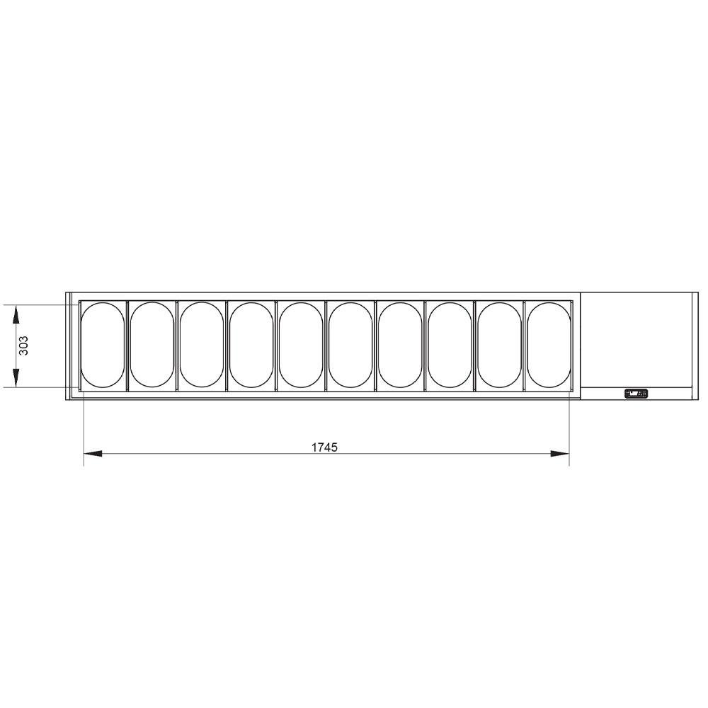SY219G/CP9 | Gekoelde structuur GN 10x1/3, met deksel