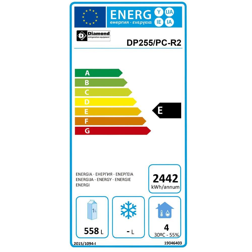 DP255/PC-R2 | Gekoelde werktafel, geventileerd, 4 deuren EN 600x400 (760 L)