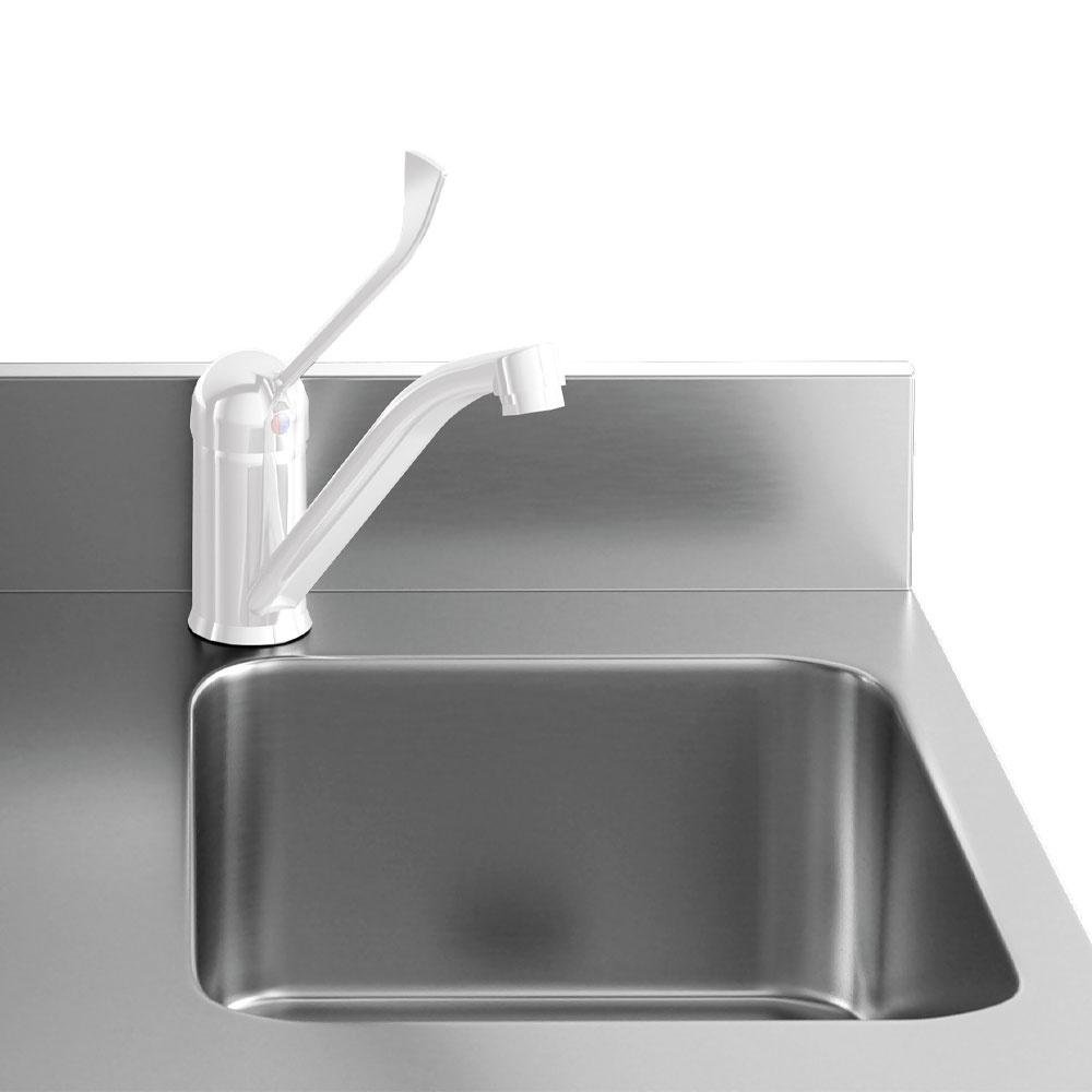 TG2N/HA-R2EV | Geventileerde koeltafel "muraal",  2 deuren GN 1/1, met spoelbak