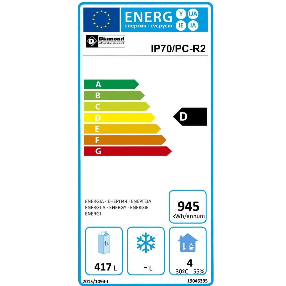 IP70/PC-R2 | Armoire frigorifique EN 600x400, ventillé/statique 1 porte