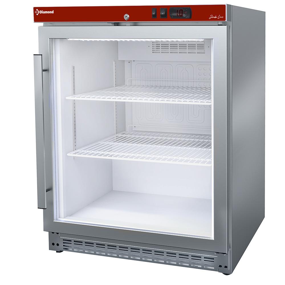 PV200X/G-R6 | Koelkast geventileerd, glazen deur, 150 liter. R.V.S