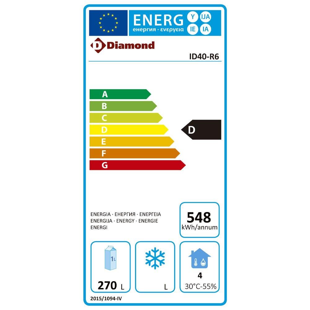 ID40-R6 | Armoire frigorifique ventilée, 400 litres, 1 porte