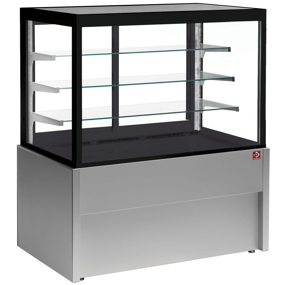 CB10NN-G5-P | Comptoir vitrine panoramique, neutre, 4 niveaux, sans réserve - GRIS