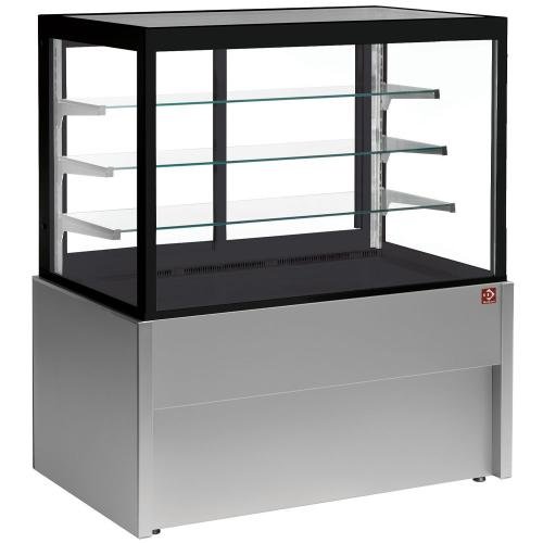 CB10NN-G5-P | Comptoir vitrine panoramique, neutre, 4 niveaux, sans réserve - GRIS