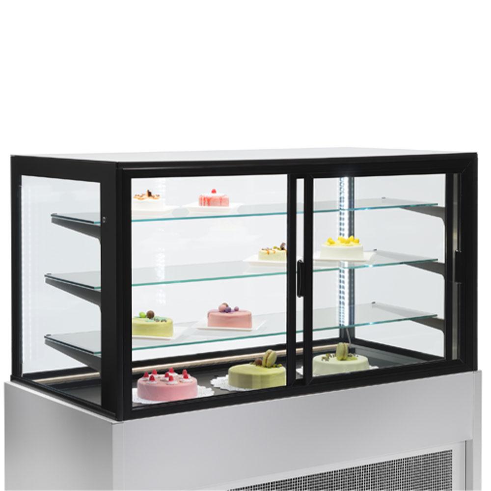 CB12V-G5/P2 | Panoramische gekoelde uitstaltoonbank, geventileerd, 4 niveaus, zonder reserve - GRIJS