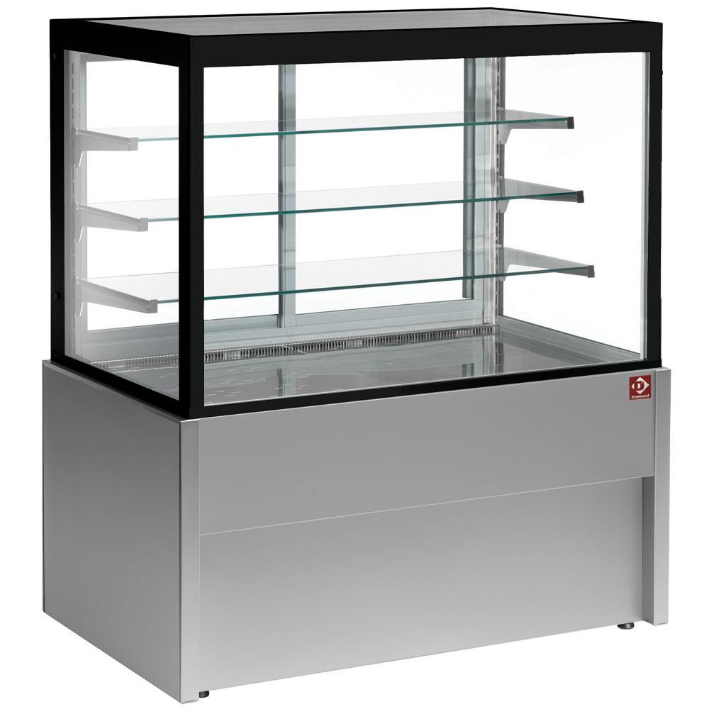 CB15HT-G5-P | Comptoir vitrine panoramique, chauffante, 4 niveaux, sans réserve - GRIS