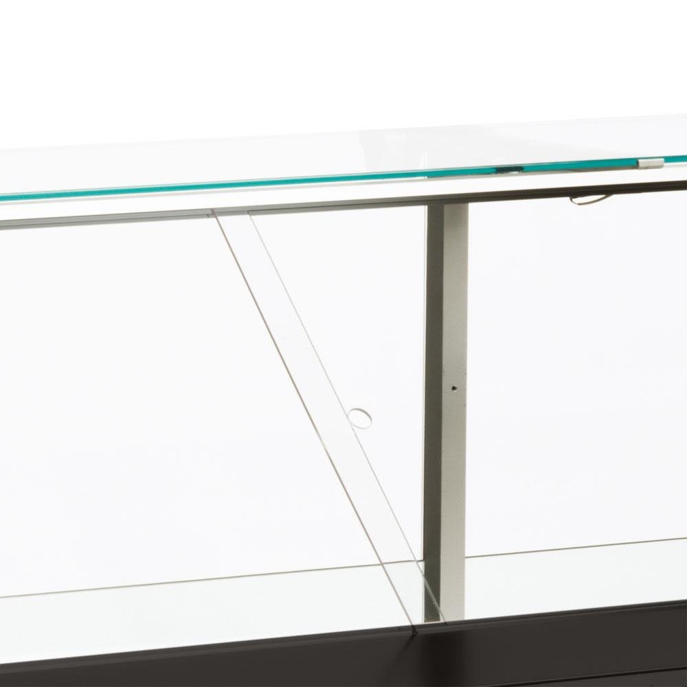 FC25/B5-VR2 | Comptoir vitrine réfrigéré à vitre droite 90°, ventilé, avec réserve - NOIR
