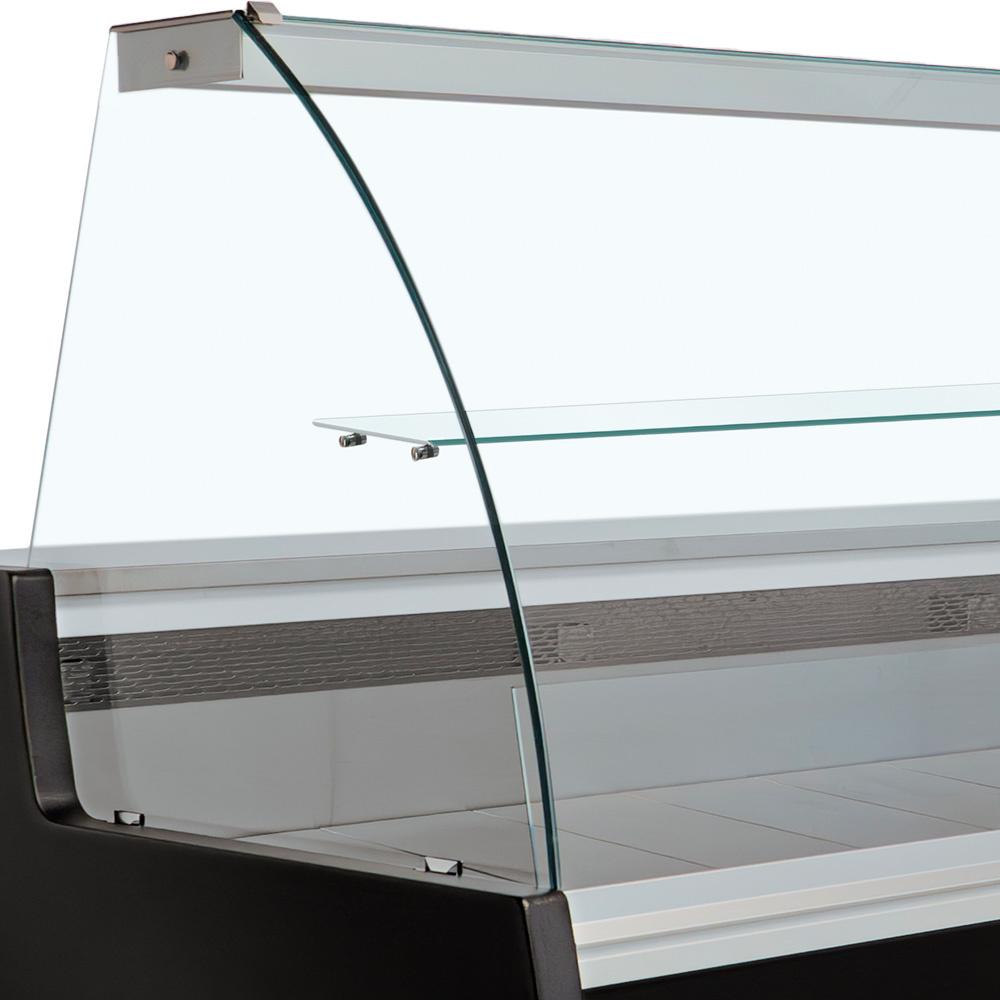 MA30/B5-R2V | Comptoir vitrine réfrigéré à vitre bombée, ventilé, avec réserve - NOIR
