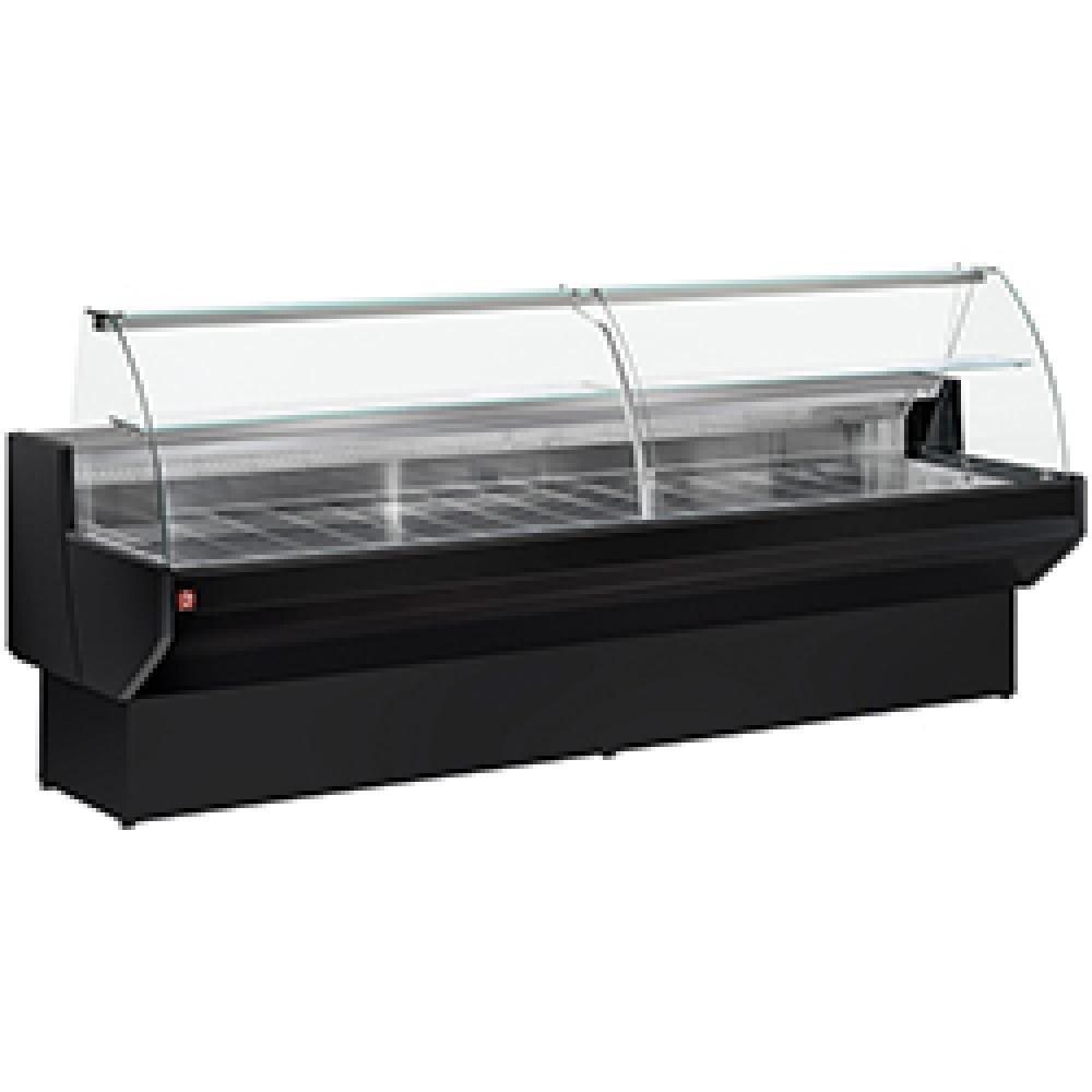 ML20/B5-VV/R2 | Comptoir vitrine réfrigéré à vitre bombée, ventilé, avec réserve - NOIR