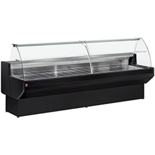 ML20/B5-VV/R2 | Comptoir vitrine réfrigéré à vitre bombée, ventilé, avec réserve - NOIR