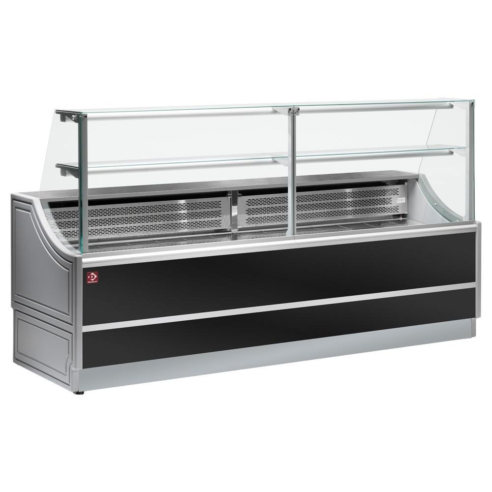 OL200/B2-NN | Comptoir vitrine réfrigérée - Version neutre "OL Orléans" à vitre droite 90°, sans réserve
