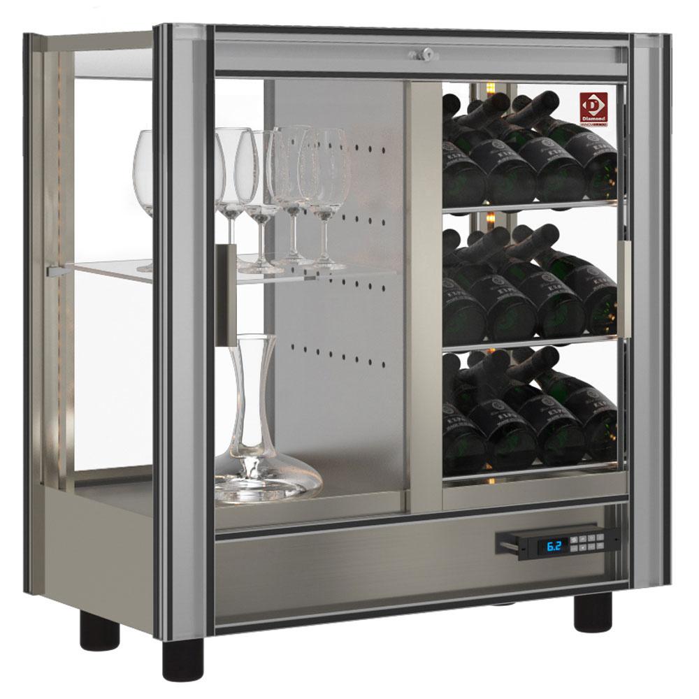 PVV-4/TR-R6 | Vitrine réfrigérée à  vins Lt. 216 - Traversante - Modulable