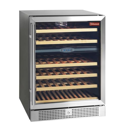 WCB/16-X2S | Vitrine cave a vins, ventilée, 160 Lt., porte en acier inox,2 T°, BLACK