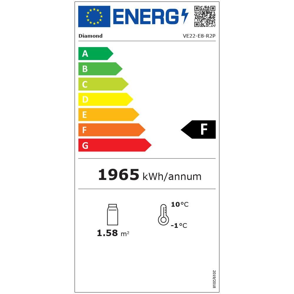 VE22/E8-R2P | Gekoelde vitrinetoonbank, statisch, ladensysteem, zonder reserve - GRIJS/WIT