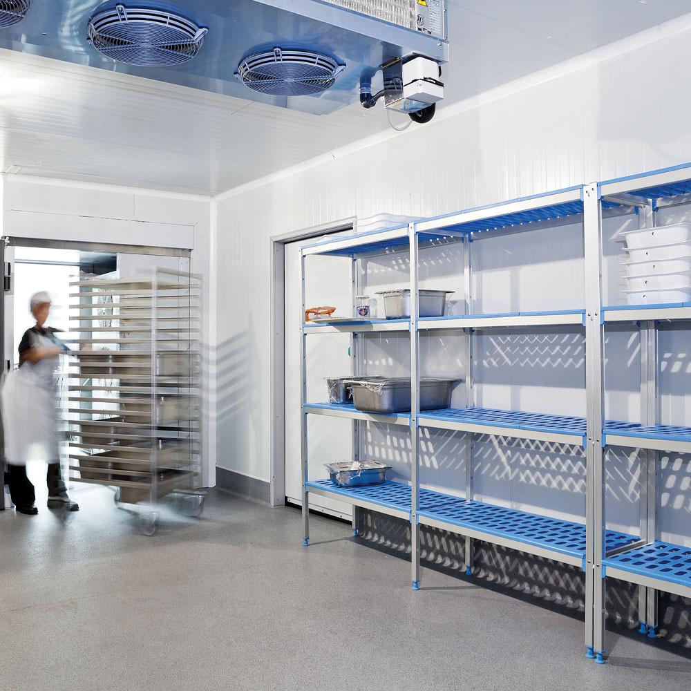 RAA/134-4/EF | Rayonnage angulaire en aluminium anodisé 4 niveaux "Modular Rack"