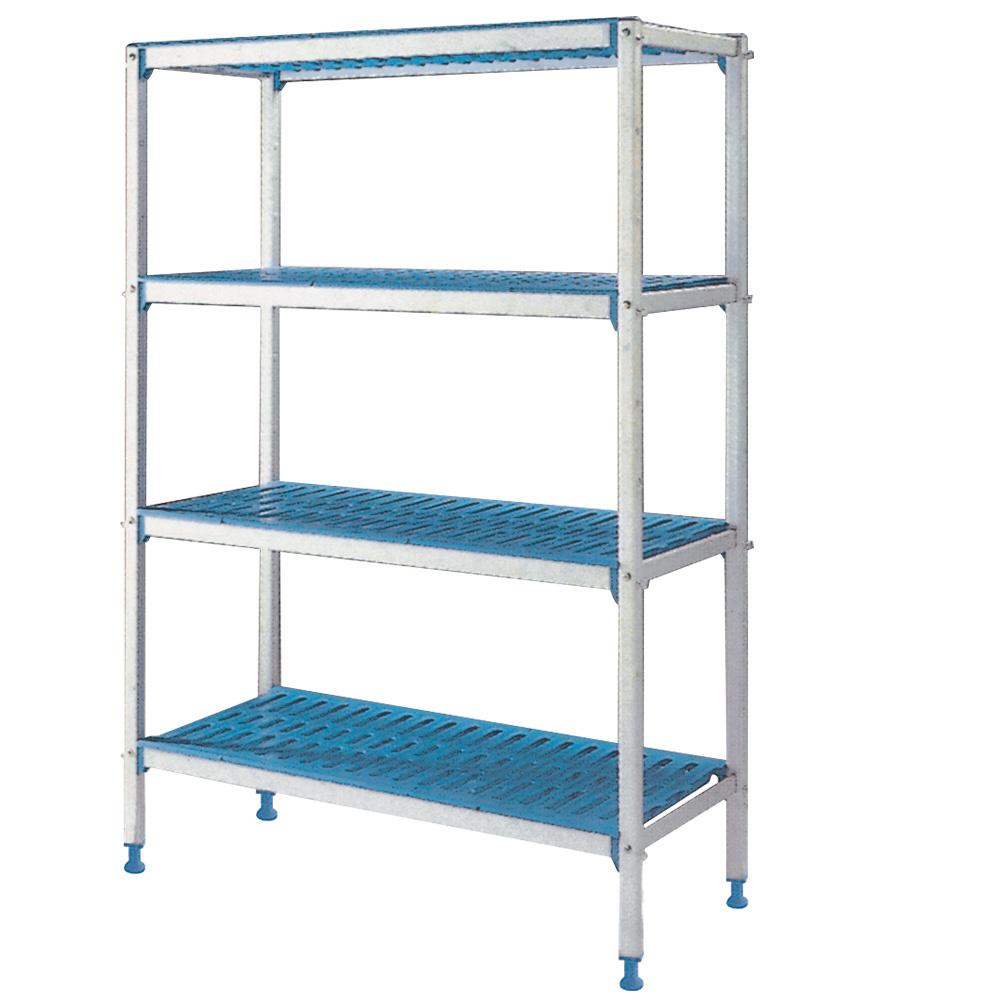RLA/464-4/EF | Rayonnage linéaire en aluminium anodisé 4 niveaux "Modular Rack"