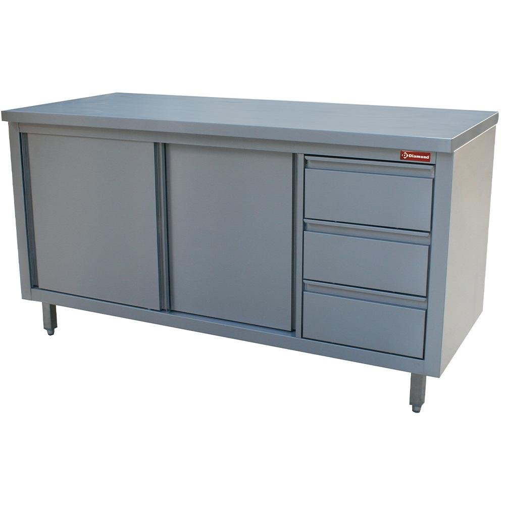 TA167CD/B | Table sur armoire neutre et 3 tiroirs à droite