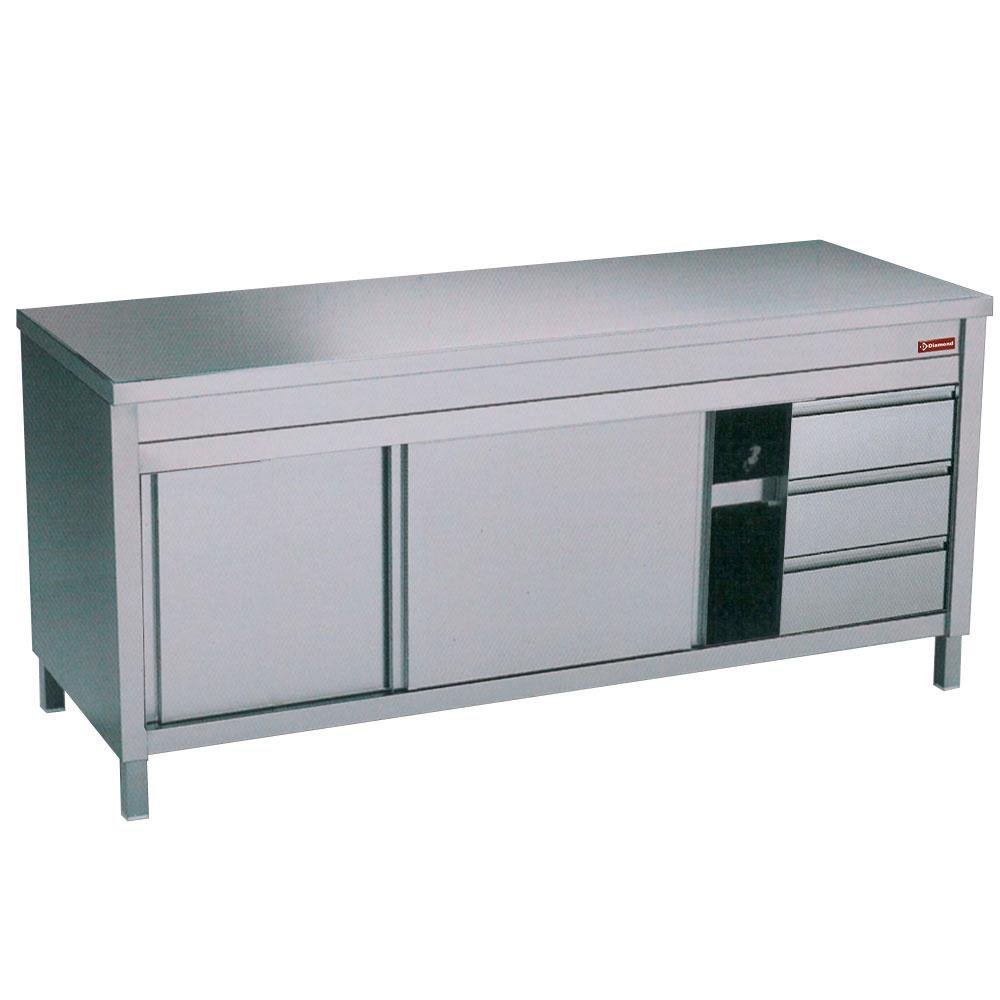 TA167CD/U | Table sur armoire neutre et 3 tiroirs à droite