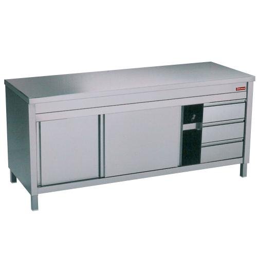 TA207CD/U | Table sur armoire neutre et 3 tiroirs à droite