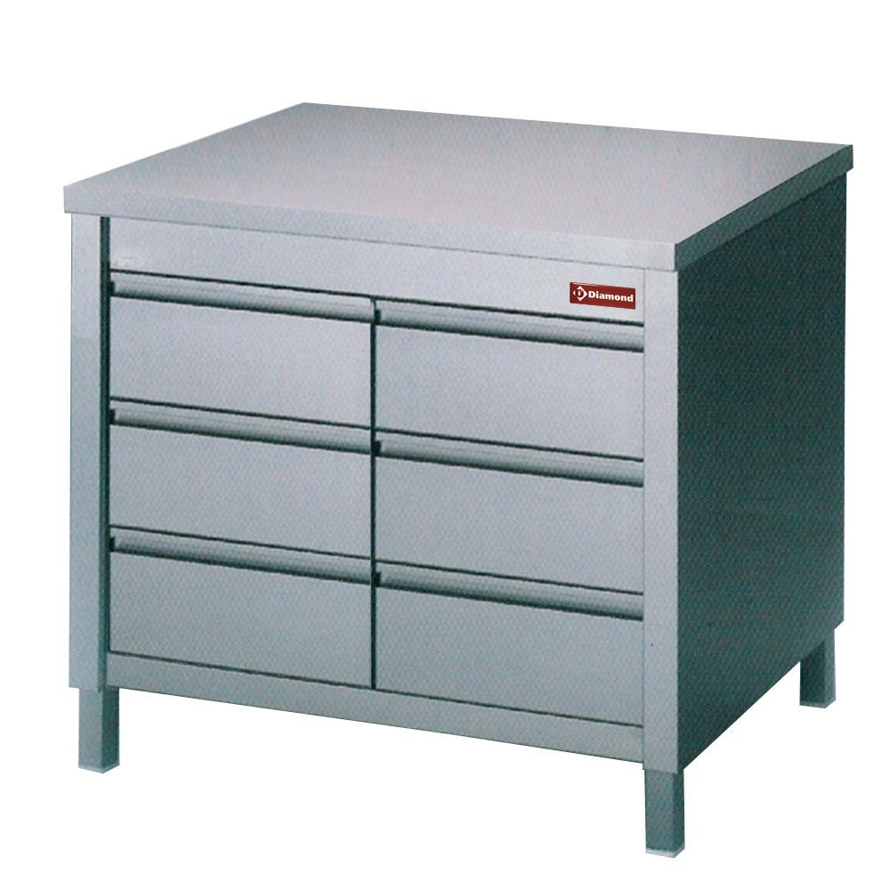 TACS107/U | Table sur armoire avec 6 tiroirs GN1/1
