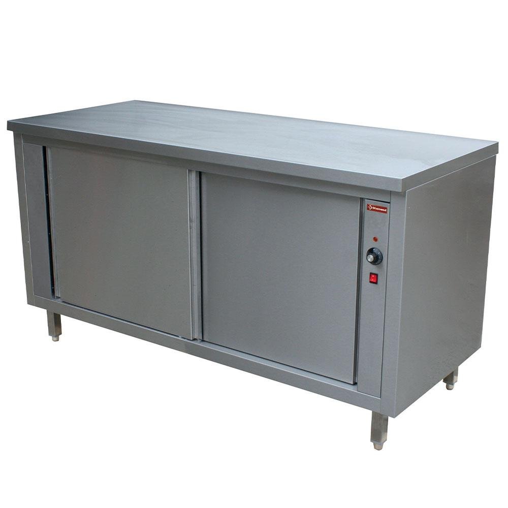 TEP207/B | Table armoire chauffante, portes coulissantes "traversante centrale"